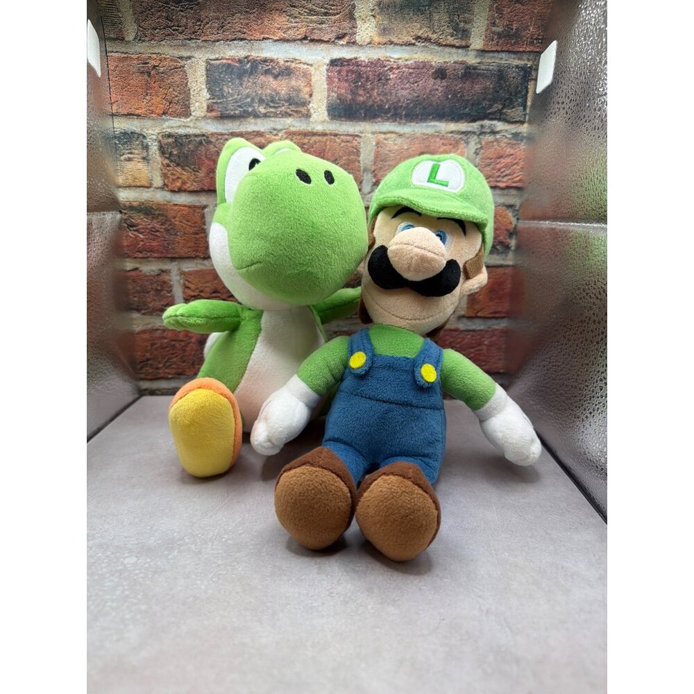 Super Mario Bros Yoshi & Luigi Plush Toys 7" Green & Blue Characters Nintendo - Picture 1 of 5